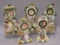 Five Porcelain Figural Shelf Timepieces