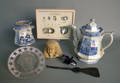 Miscellaneous table articles to include a Staffordshire teapot