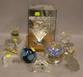 Ten Colorless Decorative Glass Figures and Table Articles