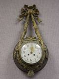 Louis XVI Style Brass Ormolu Mounted Wall Clock