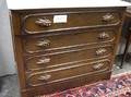 Victorian White Marbletop Bureau and Walnut Bed