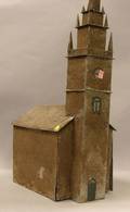 Folk Art Tin Church Model with Applied Surface Decoration