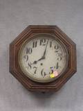 E Ingraham  Co Octagonal Oak Gallery Wall Timepiece