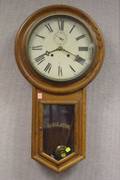 Waterbury Clock Co Oak Admiral Regulator Wall Timepiece