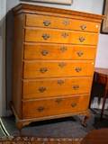 Queen Anne Maple Tall Chest of Six Drawers