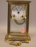 Ansonia Frenchstyle Brass and Glass Mantel Clock