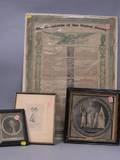 Three 19th Century Presidential Themed Prints and a Broadside