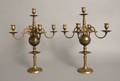 Pair of brass candelabra
