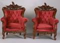 Pair of Carved Mahogany Parlor Chairs
