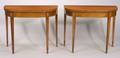 Pair of George III Satinwood Boxwood and Ebony Inlaid Rosewood Game Tables