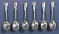 Six George W Shiebler Hammered Sterling Medallion Ice Cream Spoons