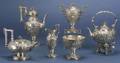 S Kirk  Son Sterling Repousse Six Piece Tea and Coffee Service