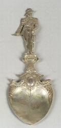 Figural Continental Silver Serving Spoon