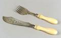 Pair of Late VictorianEdward VII Silver and Ivoryhandled Fish Servers