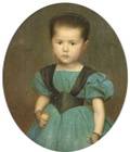 AngloContinental School 18th19th Century Portrait of a Young Girl in Blue