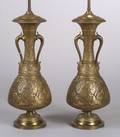 Pair of Classical Revival Parcelgilt Bronze Lamp Bases