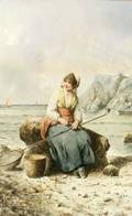 British School 19th Century Fisherwoman