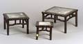 Nest of Three Asian Export Miniature Marbletop Stacking Tables