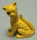 Aller Vale Yellow Glazed Grotesque Winking Cat Figural with Green Glass Eye