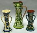 Watcombe Tall D1 Pattern Jug a Longpark Sandringham Scrolls ThreeHandled Vase and an Aller Vale Scrolls Vase with ThreeTwist Handle