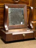 Empire Mahogany Veneer Dressing Mirror on Cabinet