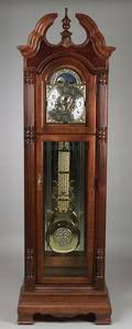 Howard Miller Millennium Edition Georgianstyle Carved and Cut Glass Chiming Tall Case Clock