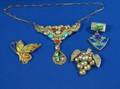 Group of Mexican Silver Jewelry and aGilt Enamel Butterfly Pin