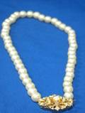 Cultured Pearl Necklace with Opal Clasp