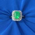 Emerald and Diamond Ballerina Ring