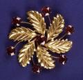 14kt Gold and Garnet Brooch