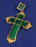 18kt Gold and Malachite Cross Pendant