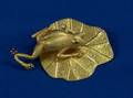 Whimsical 14kt Gold Frog on a Lily Pad Brooch
