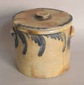Stoneware lidded crock