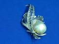 White Gold Pearl and Diamond Pin