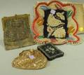 Native American Beadwork Whimsey a Ladys Beaded Bag a Lacquered Papiermache Card Case and a Metal Mesh Purse