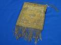 French Metal Beaded Purse with Gilt Cast Metal Frame