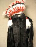 Late 19thEarly 20th Century Mans Bear Coat and a Contemporary Native American Headdress