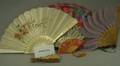 Five Ivory and Silk Hand Fans and Twelve Assorted Wooden Hand Fans