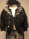 Late Victorian Black Sequined and Beaded Bodice and Skirt