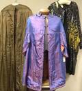 TurnoftheCentury Ladys Black Sequined Mesh and Gold Thread Jacket Early 20th Century Iridescent Blue Silk Cape and Brown Cloak ja