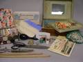 Assortment of Sewing Related Accessories and Buttons