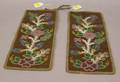 Pair of Native American Chippewa Floral Beaded Wool Panel Adornments