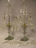 Pair of AngloIrish Colorless Cut Glass FiveArm Lustre Candelabra