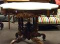 Rococo Revival White Marble Turtletop Rosewood Veneer Center Table