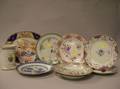 Seven Chinese Export Porcelain Plates a Platter and an Armorial Jar