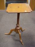 Queen Anne Pine and Maple Tripod Candlestand