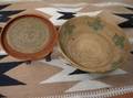 Navajo Weaving and Two Small Native American Woven Baskets