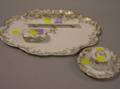 FourPiece Limoges Gilt and Floral Decorated Porcelain Vanity Set