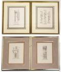 4 French Architectural Engravings Column Details
