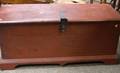 Red Painted Pine Blanket Chest